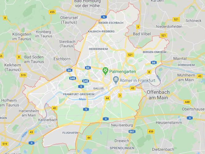 Landkarte Frankfurt