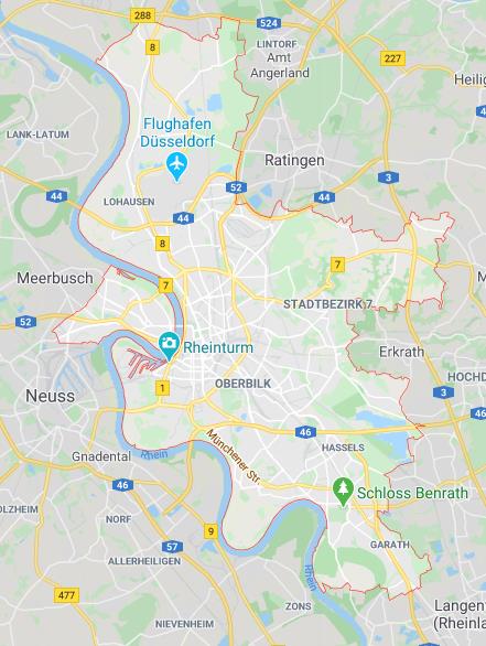 Landkarte Düsseldorf
