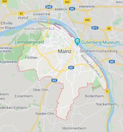 Landkarte Mainz