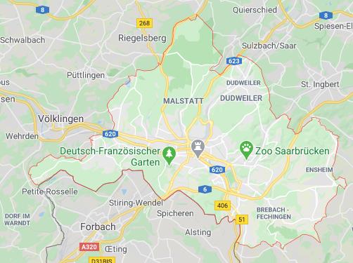 Landkarte Saarbrücken